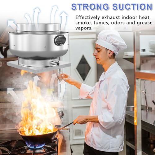 Restaurant Canopy Hood Grease Rated Exhaust Fan- Food Truck High-Speed Direct Drive Centrifugal Upblast Exhaust Fan 0.5HP 110 Volt Single Phase Motor 1900-2600 CFM - size: RDU08