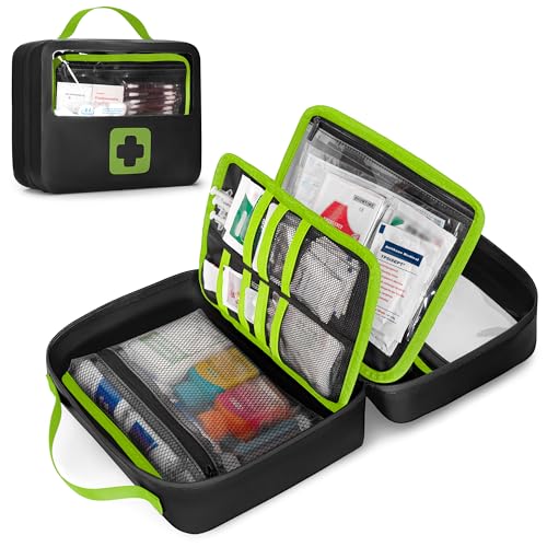 Marscamd Waterproof Empty First Aid Bag with a Detachable Panel | Small Medical Bag with Molle System, Green (Bag Only) - color: Green