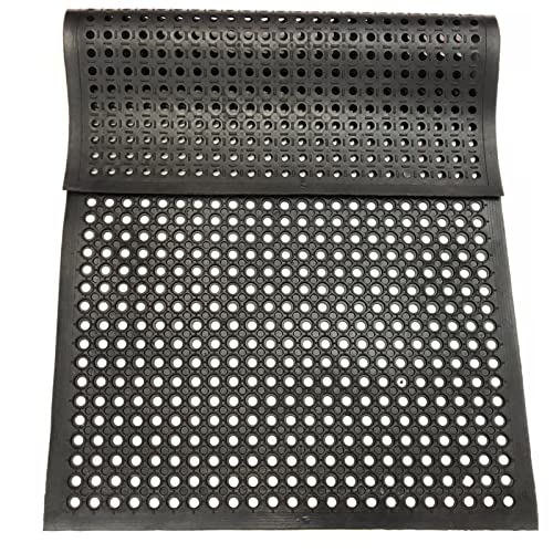 Uniboho Door Mat Outside Entrance Rubber Floor Mat 35x24 Anti Slip | Commercial Resturant Kitchen Drainage Mat Heavy Duty for Garage Garden Industral Pool Bar Wet Area - size: 35x24 inches