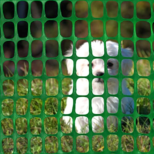Ashman Plastic Mesh Fence, Construction Barrier Netting, Green, 4'x200' Feet, 1 Roll, Garden Fencing, Fences Wrap, Above Ground, for Snow, Poultry, Chicken, Deer, Patio, Garden Netting, Green 200 FT - color: Green, size: 200 FT