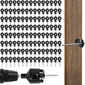 Cididu 120 Pack Electric Fence Insulator, Fence Ring Post Insulator, Screw-in Insulator with Insulator Socket Tool, Wood Post Insulator Grid System Accessories for Farm Animal Agricultural Fencing