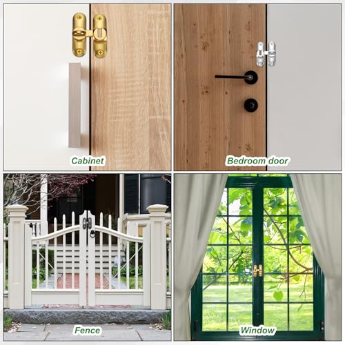 M METERXITY 1-Pack Flip Latch Gate Latch 3in, Yellow Bronze | Zinc Alloy, Flip Sliding Barn Door Lock, with Screws, 90/180 Degree Slide Locks, for Barn Door, Fence, Windows, Cabinets - color: Yellow Bronze