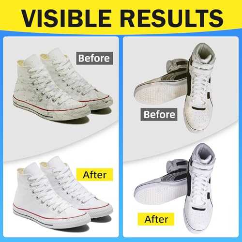 Shoe Cleaner Kit – Fast Dirt And Stain Removal, Anti-Yellowing Care | For White Shoes & Sneakers, Leather, Canvas, Mesh, Knit And Rubber, Brush & Towel Included - color: Foam Shoe Cleaning Kit 6.76 Fl Oz