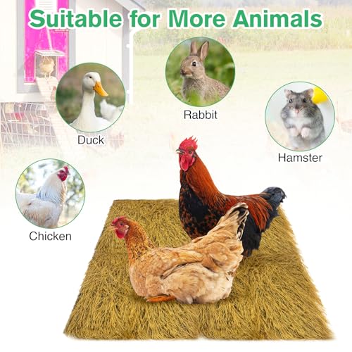 Hamiledyi 12"x12" Chicken Nesting Pads 6Pcs Washable Chicken Coop Bedding Laying Artificial Grass Rug Carpet Synthetic Turf Mat Garden Lawn Indoor/Outdoor Bedding for Chicken Hen Small Pets(Brown) - size: 6 Pcs Brown