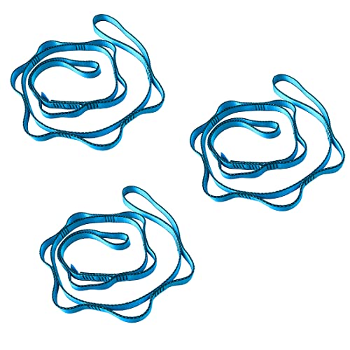 53 Inches Nylon Daisy Chains Rope Climbing Lanyard Straps Looped Strong Slings 23 kN Aerial Yoga Webbing - color: 3PCS Blue