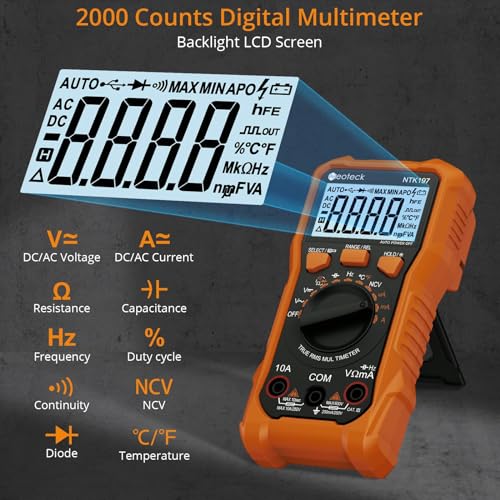 Neoteck Professional Electrical Testing Kit: Digital Multimeter Voltmeter & Voltage Detector Pen with Receptacle Tester, AC/DC Voltage, Current, NCV, Continuity, Live Wire, Circuit Tester