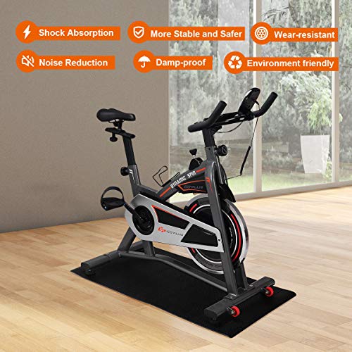 Goplus Thicken Treadmill Mat for Hardwood Floors High Density Waterproof PVC, Floor Protector Pad for Exercise Equipment for Home and Gym Use, Large Size - style: 4' x 2' x 0.3''