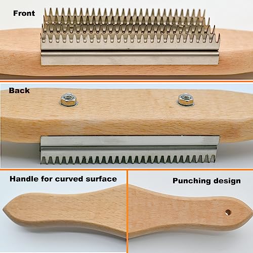 Buffer Wheel Rake, Polishing Tool with Stainless Steel Rake Teeth Head and Handle, Dress and Clean Buffing Polishing Wheel & Airway Surface Cleaning - color: Silvery