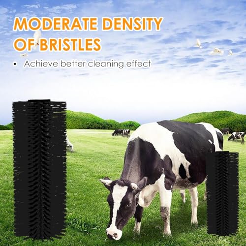 4 Sets Scratch Brushes For Livestock - 20 X 8 Inch Anti-Itch Tool,Multifunctional Cow Scratching Grooming Brush,Screws And Nuts For Sheep, Cattle, Horses, Pigs,Effectively Protecting The Fence - color: black
