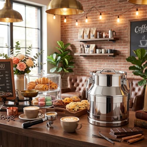5 Gallon Stainless Steel Milk Can 20L Milk Jug | Food-grade Stainless Steel Container, Milk Bucket, Water Jug, Silicone Sealed, Heavy Duty