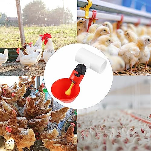 12 Pack Automatic Chicken Waterer Cups, Plastic Chicken Water Feeder Chicken Water Bowls Poultry Water Feeder Kit for Chicks, Duck, Goose, Turkey and Bunny