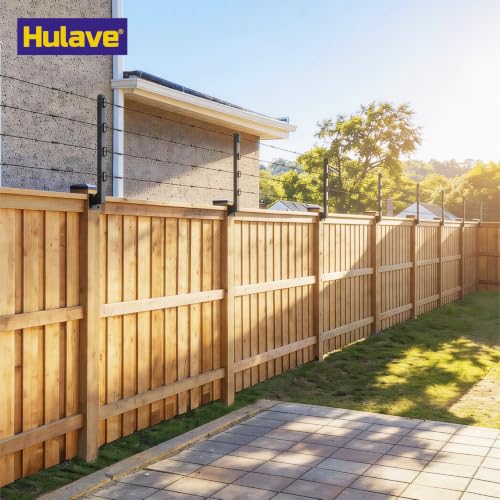Hulave 8-Pack Fence Post Extender, High 23" Fence Barbed Wire Extend Arm, Used to add Height to Wood Fences for Privacy and to Prevent Animals from Jumping Away and Breaking in (Matte-Black) - size: Heigh-23in