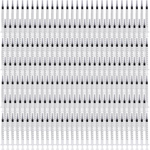 300 PCS 1ml Syringe Bulk with Cap,1cc Plastic Small Syringes with Cover, Liquid Measuring Syringe, Syringes Tools for Scientific Labs, Feeding Small Pets, Oil or Glue Applicator-Individually Sealed - style: 1ml
