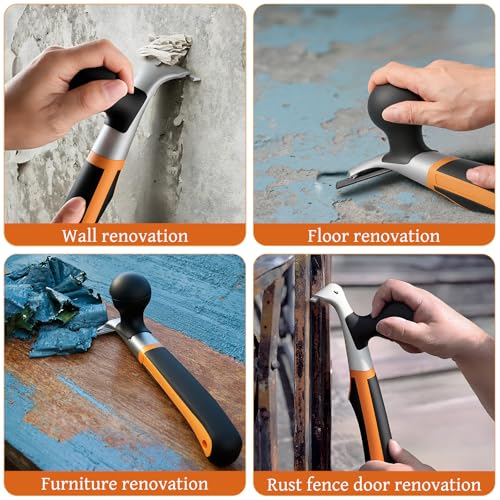 Professional 2-1/2" Tungsten Carbide Scraper - Extra Long Double-Sided Blade for Removing Paint, Epoxy, Rust, Adhesive & Carpet Glue - Heavy Duty Ergonomic Scraper Tool