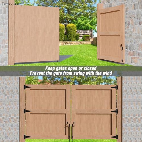 36" Heavy Duty Cane Bolt Gate Drop Rod Extra Thick Hardware Ground Latch for Wood PVC Vinyl Metal Fences Gates, Double Doors, Black Solid Steel-2 Pack - color: 36 Inch