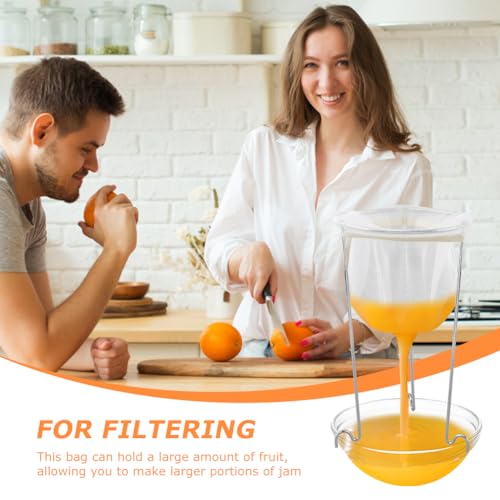 Jelly Strainer Stand with 3 Reusable Strainer Bags - Stable Sieve Stand Kit with Stainless Steel Mesh Filter Bags,Easy to Clean,for NutMilk,Juices,Ricotta Cheese,Yogurt,Broth