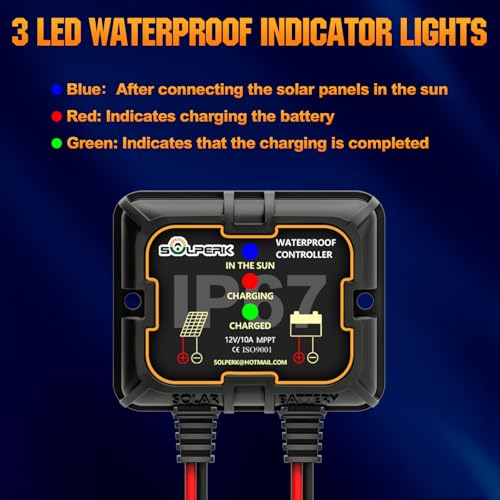 100W 12V Solar Battery Charger Waterproof Solar Battery Maintainer | Solar Panel Kit + Mppt Controller Solar Panel Trickle Charging for Car RV Boat Motorcycle Marine Trailer Automotive Truck - size: 100W MPPT Kit