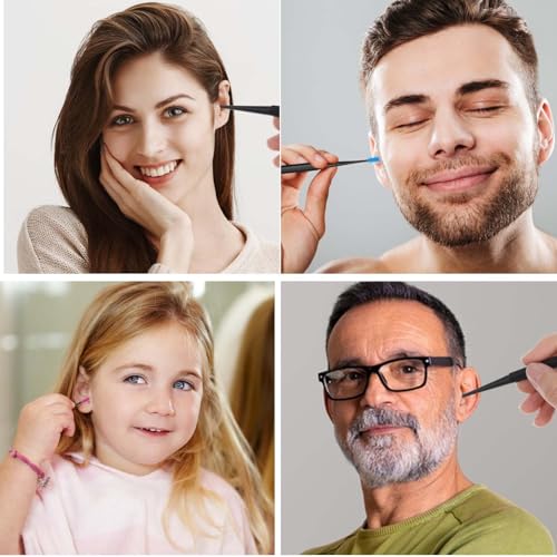 Oruola 9pcs Silicone Ear Wax Removal Tool, Reusable Spiral Ear Wax Removal Tool, Safe Soft Removal Ear Wax Removal Tool with Cleaning Brush for Olders Adult Kids