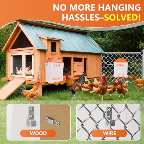 Lilyang Automatic Chicken Waterer 3 Gallon, Auto Water Refill | Auto Watering System with Float Valve, Connects Directly to 3/4" Faucet & Hose (No Fittings Required), No-Tools Assembly