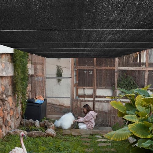 90% Shade Cloth,5 x 10 FT,Tear Resistant Sun Shade Net with Reinforced Grommet,Durable Garden Shade Tarp Cover for Greenhouse,Sunshade Outdoor Patio and Pergola,Chicken Coop,Plant Cover,Black - size: 5×10FT