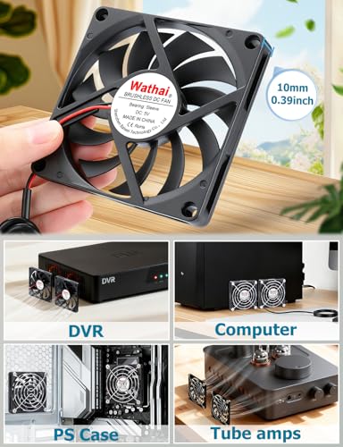 Wathai 2pcs 80mm x 10mm USB Computer Fan, USB Fans for Cooling DIY Exhaust | 2 in 1 Samll Fan for Cooling Receiver DVR PlayStation Xbox Computer Cabinet Cooling 80x80x10mm - size: 80x10mm (5V)