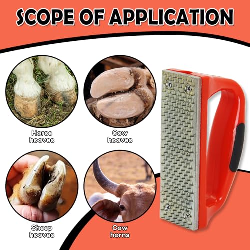 Mini Hoof Rasp for Horses Portable – Carbon Steel Farrier File Trimming Tool | Ergonomic Non-Slip Rubber Handle, Pocket-Size Hoof Care Tool for Horses, Goats, Sheep, Donkeys, Alpacas, Veterinarians,Farm