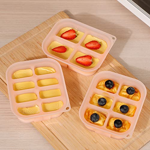 haakaa Silicone Baby Food Tray - Breastmilk Homemade Baby Food Mold - Baby Fresh Food Freezer Tray - Ice Cube Tray - - 4m+ Baby Toddler Kid - Blush - color: Blush, size: Medium