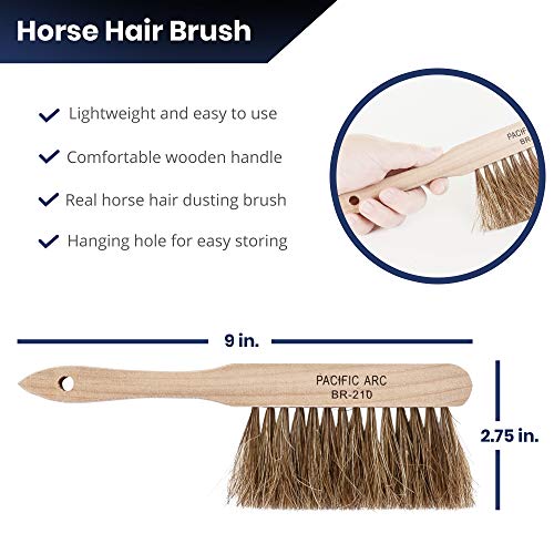 Professional Horse Hair Dust Foxtail Brush, 9 Inches for Work, Outdoor, Furniture