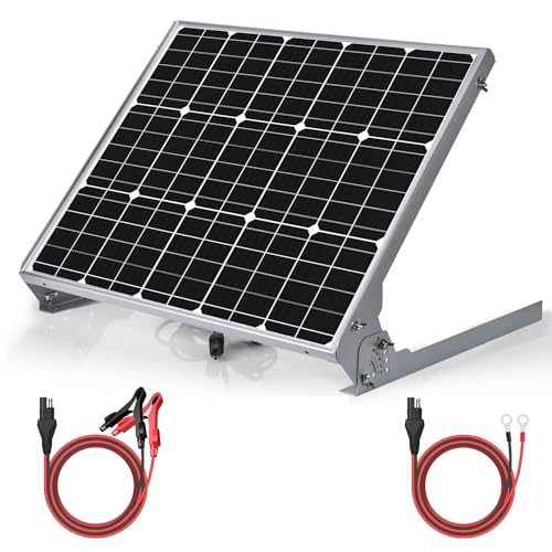 SUNER POWER 12V 50W Solar Battery Charger Maintainer, Built-in UltraSmart MPPT Controller, Adjustable Mount Bracket, Waterproof 50 Watt Solar Panel Kit for 12 Volt SLA Deey Cycle AGM Lifepo4 Battery - size: 50W Ultra