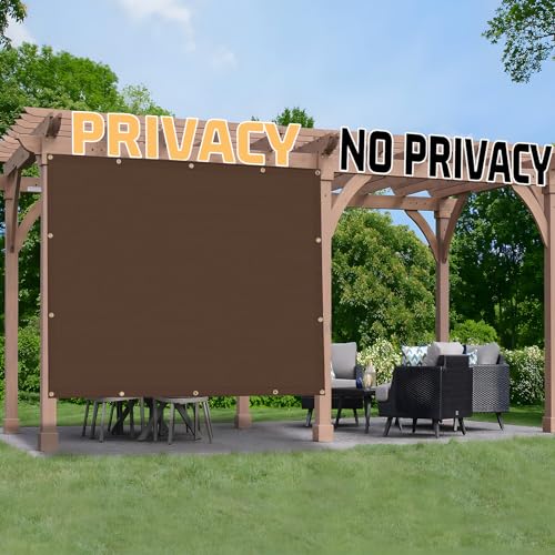 SUNNY GUARD Shade Cloth Custom Size 4x8 FT Sun Shade Screen Fabric Shade Cover Tarp with Grommets for Pergola Backyard Garden, Mocha(We Customized) - color: Brown, size: 0 4'×0 8'（4FTx8FT)