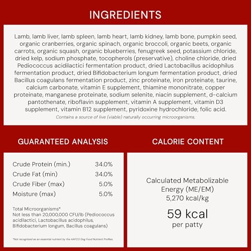 Stella & Chewy's Freeze-Dried Raw Dinner Patties - Dandy Lamb Recipe - High Protein Grain-Free Puppy & Dog Food - Perfect For Picky Eaters - 14 oz