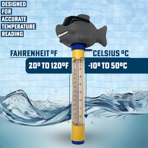 Floating Shark Thermometer for Pools, Spas, Hottubs, & Aquariums | Floating Shark Thermometer for Pools, Spas, Hottubs, & Aquariums - Shatter Resistant - color: Shark
