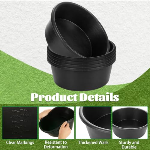 4pcs Rubber Feeder Pan - 1 Gallon Horse Feed Bucket - Animal Feed Bowl for Goat Chicken Dogs