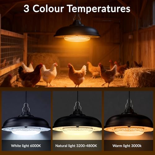 Solar Light & Thermometer Hygrometer Set | 3 Color Dimming Hanging Lamp with Remote Control & Dusk to Dawn | Waterproof for Shed Chicken Coop Gazebo Garage Greenhouse - size: Without pulleys