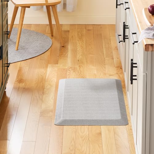 KitchenAid Gourmet Series Kitchen Comfort Gel Mat, Solid Basketweave, Matte Grey, 20"x39" - color: Matte Grey