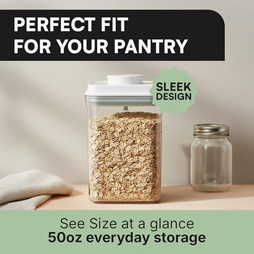 Bop Top Airtight Food Storage Containers | Pop-Top Lid | 6 Cups / 50 Oz | kitchen canister set, for flour, sugar, snacks, pasta, baking - color: Single: 50 oz