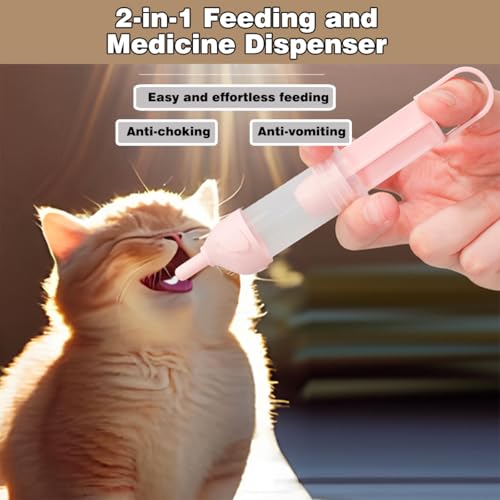 LogFaadCoi Kitten Bottle Feeding Kit for Nursing, Milk Bottles for Feeding Newborn Puppies,Anti-chocking Design,with 2 Syringes and 10pcs Replaceable Nipples (Blue) - color: Blue