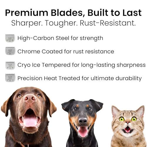 Fresh 5F Dog Grooming Blade, 1/4" (6.4 mm) Cut, Fits Andis, Oster, Wahl A5 Detachable Clippers, High-Carbon Steel with Chrome Coating, Clean Finish Blade for Short, Even Trims - size: 5F