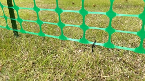 PotatoLife Black Plastic Garden Fence, Extra Strength, 4'x50' | Temporary HDPE Fence for Construction, Landscape, Snow, Animal & Pet Barrier, Easy to Install, Cut to Size, with 50 Zip Ties - color: Black, size: 4' x 50'