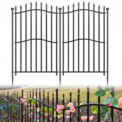 No Dig Garden Fence 40" H x 22.5'L Decorative Yard Dog Outdoor Panels - size: 40 in(H)