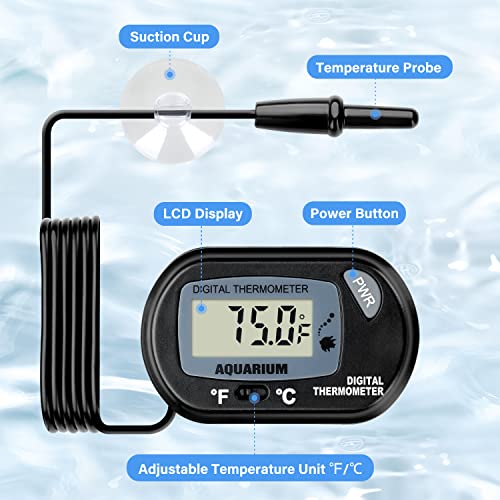 iPower 6 by 8-Inch Reptile Heat Mat with Temperature Adjustable Controller Knob, LCD Digital Aquarium Thermometer, Under Tank Warmer Terrarium Heat Pad for Reptiles and Amphibians - size: 6 X 8 Inch, style: Pad with Adjust Knob+ Thermometer