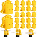 24 Pcs T-Post Topper Insulator, Yellow Electric Fence Insulators T Post Safety Cap, Heavy-Duty UV-Resistant T Post Caps for Wire Polywire or Tape, Livestock Farm Fence Supplies