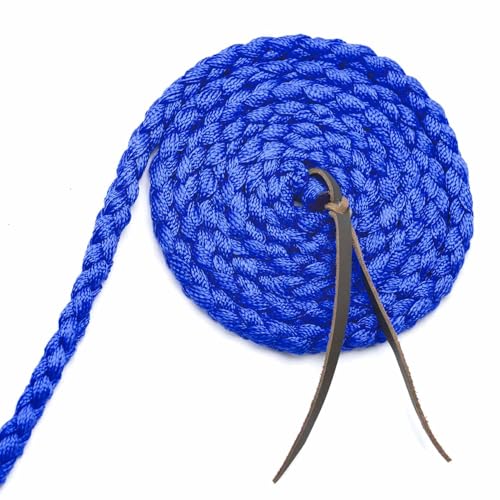 Jeffers Equine Braided Mule Tape Halter with 10' Detachable Lead Rope Set for Horses, 14 to 18 Hands - Stylish Design with Adjustable Poll Strap, Easy to Use Western Tack - Blue - color: Blue