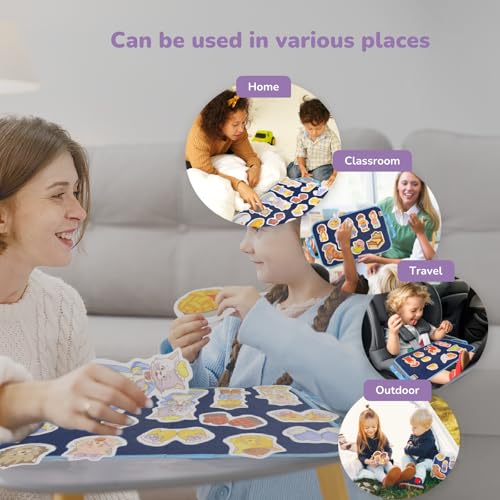 CHEFAN Felt/Flannel Board Story Set, PRECUT Felt Pieces for Preschool Toddlers Circle Time,Three Little Kittens,Old Woman Who Lived in Shoe,Little Miss Muffet,Jack and Jill - color: Three Little Kittens
