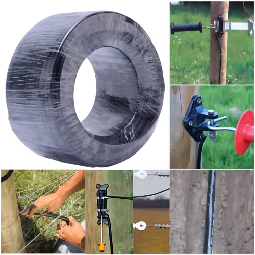 16 Gauge 164ft Electric Fence Double Insulated Wire | Heavy-Duty Underground Hard Cable, Aluminum Core Low Resistance, 15Kv. For Direct Burial, Under Gates. Includes Split Bolt - size: 50meters/164ft
