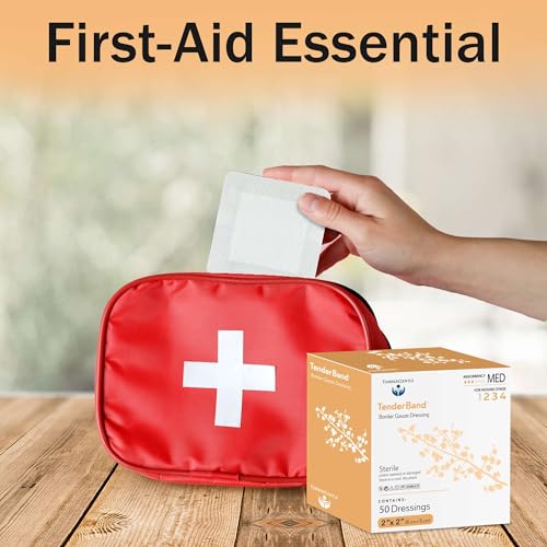 Island Dressing Bordered Gauze 2x2-50 Gauze Bandages for Wound Protection - Good for Hospitals, Medical Facilities, First Aid Kits, and More - style: 2x2