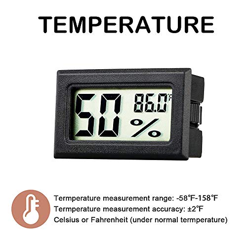 Mini Thermometer Hygrometer, Small Digital Electronic Temperature Humidity Meters Gauge Indoor LCD Display Fahrenheit for Greenhouse