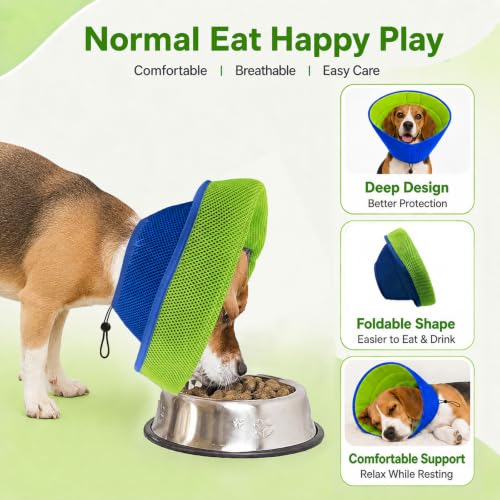 Soft Dog Cone Recovery Collars & Cones After Surgery for XLarge Dogs | Adjustable Breathable Dog Cone Collar,Protect Pets from Licking Wounds,Soft and Comfortable, Reduce Anxiety(XL) - size: XL