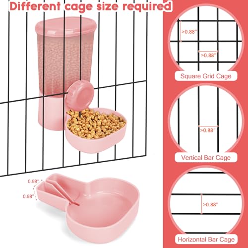 35oz Rabbit Feeder Guinea Pig Water Bottle,Hanging Automatic Food Water Dispenser,Food Feeder for Ferret Guinea Pig Rabbit Cat Bunny Cage Accessories,Pink - color: Pink