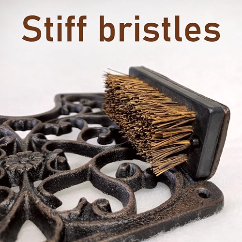 Lulu Decor, Cast Iron Boot Scraper with Brush, Antique Black
